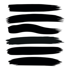 Obraz premium Set of black paint, ink brush strokes, boxes, frames, lines, smudges. Vector dirty, grunge artistic design elements, backgrounds, textures.