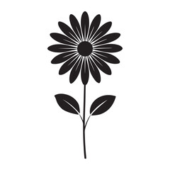 Random Black and White Floral Silhouette Illustration