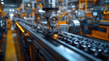 Industrial machinery operating on a production line.