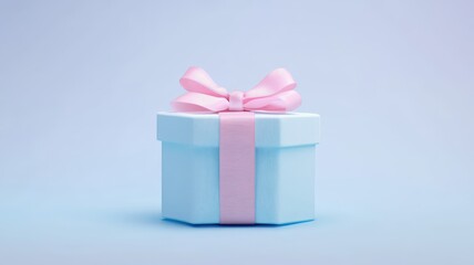 Obraz premium Beautifully wrapped pastel gift box with a delicate ribbon, perfect for any special occasion.