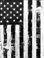 Vertical banner with the american in vintage style grunge texture, Memorial Day, 4th of July or Labour Day