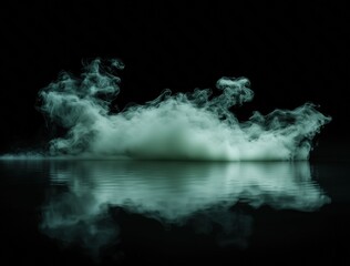 Naklejka premium A large cloud of smoke is floating in the air