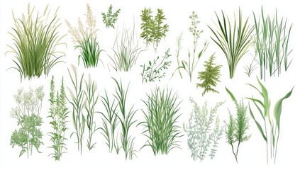 Fototapeta premium Diverse Green Plants Collection