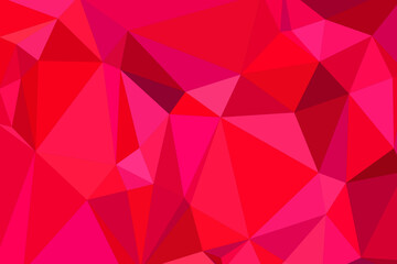 Vibrant Red Low Poly Abstract Geometric Patterned Background for Creative Graphic and Digital Designs.