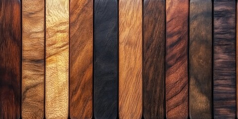 Seamless wooden background with alternating light and dark wood tones