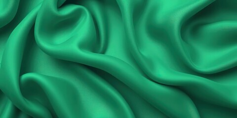 Obraz premium Soft and smooth chiffon fabric in flat green texture, green, textile, chiffon