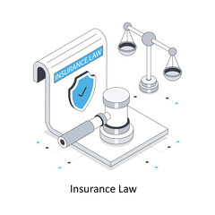 Insurance law  isometric stock illustration. EPS File stock illustration