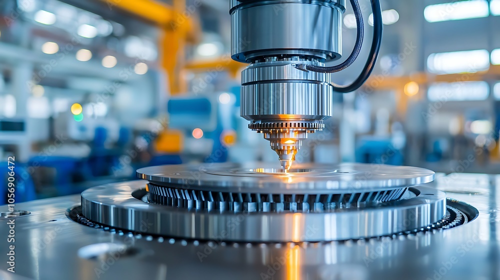 Poster exploring advanced manufacturing techniques precision cutting in modern industrial machinery and its