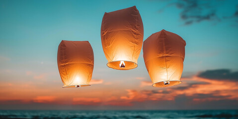 Heartwarming Tradition, People Join to Release Glowing Lanterns Together