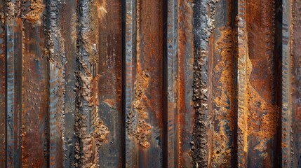 Obraz premium Close-up shot of a rusty metal fence with intricate details