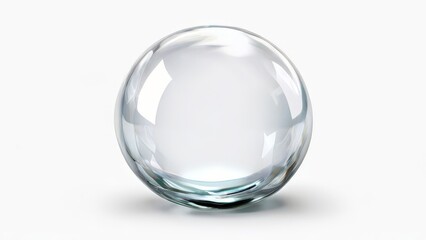 Glass sphere on a white background. 3d rendering