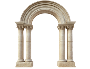 Classic column arch isolated on transparent background
