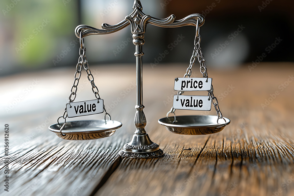 Poster exploring the intricacies of value and price a macro perspective on the balance scale dynamics in ec