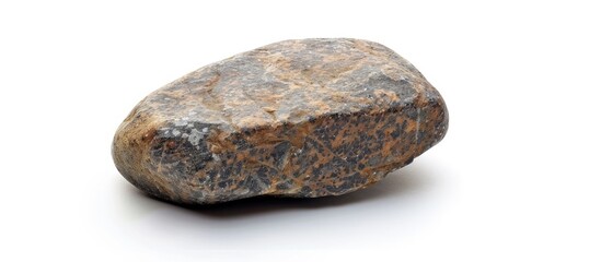 Fototapeta premium Single Natural Stone On White Background Selective Focus With Shallow Depth Of Field