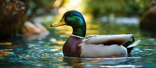 Lone Duck In A Recreation Pond Animals