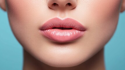 Obraz premium Cosmetic clinic procedures for enhancing lip volume through injections
