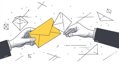 Hand Drawn Email Exchange