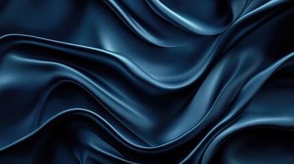 Fototapeta premium Dark silk background featuring elegant folds An abstract representation of a rippled satin texture