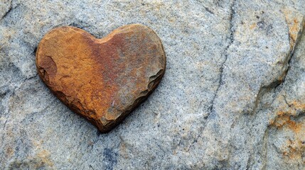 Obraz premium Heart Written In Stone On A Granite Background Love Relationships Impressions