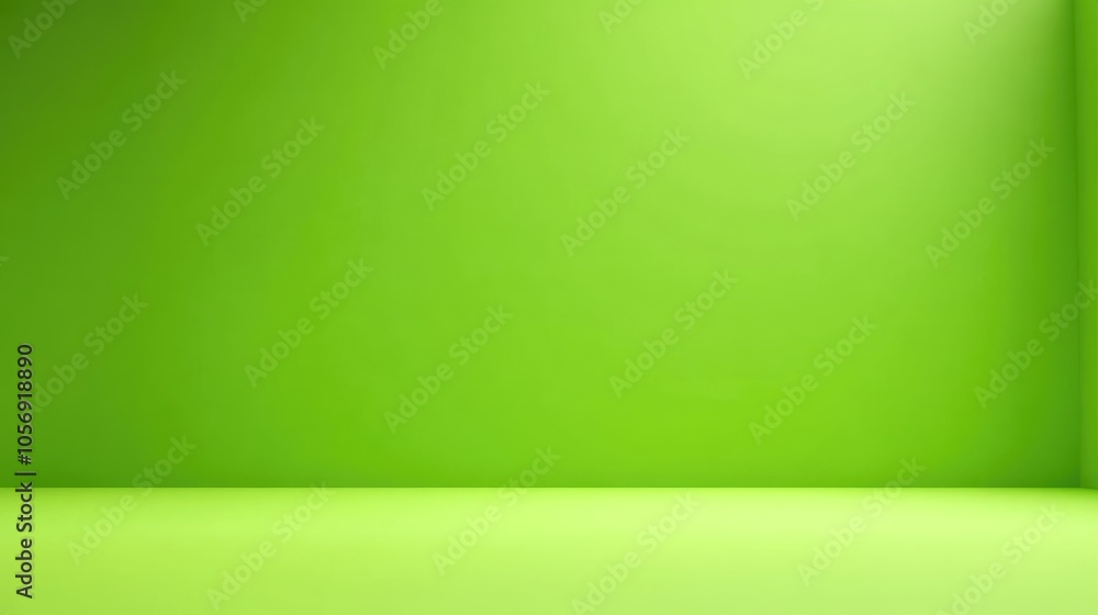 Poster solid lime green or neon green background with empty space ideal for studio displays advertisements 