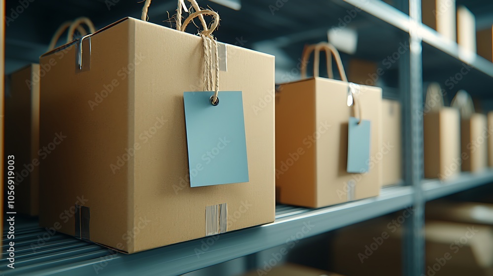 Aufkleber exploring the organization and storage of cardboard boxes in a warehouse environment a visual insigh