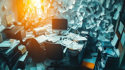 Bad complex messy management or organization, chaotic visualization