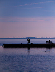 Walk on the lakeside pier. 