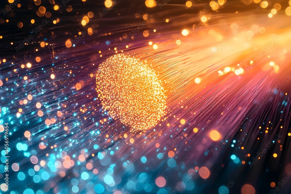 Poster colorful abstract light trails creating dynamic energy in motion