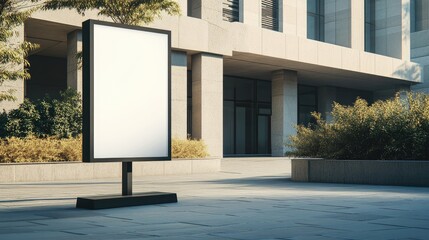 Blank billboard poster mockup for event promotion and educational branding in a campus setting