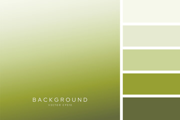 Soft natural olive green gradient background with color palette, vector illustration 