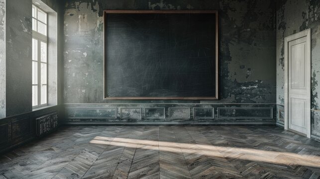 Elegant Room. Grunge old dark room with copy space and cement floor