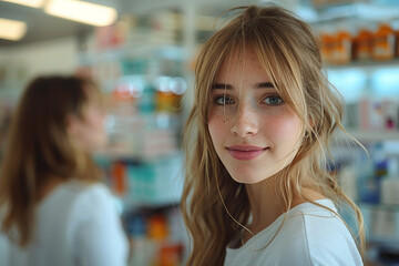 Generative AI Image of Pharmacist at Work in a Pharmacy, medication sphere, meds prescription