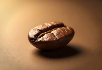 a single coffee bean on a brown background