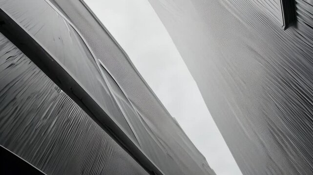 Abstract architectural video featuring corrugated metal sheets
