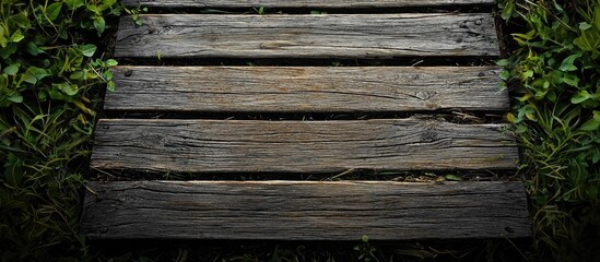 Fototapeta premium Wooden Path Background Above Close Up Wallpaper
