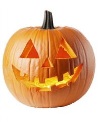 Halloween pumpkin Jack-o’-lantern isolated on white background