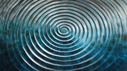 Obraz premium Abstract Blue and White Concentric Circles Pattern