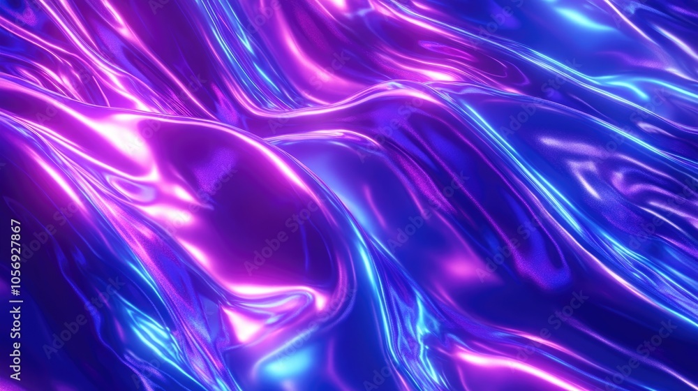 Poster abstract holographic background featuring ultra violet waves in synthwave vaporwave and retrowave st