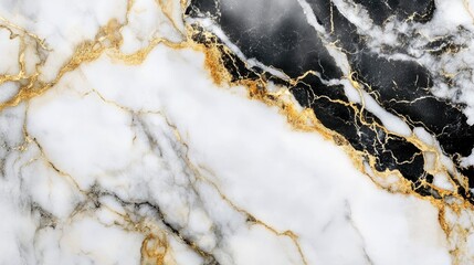 Elegant marble stone texture in white gold and black for a sophisticated wallpaper background