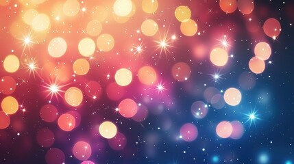 Disco Lights Elegant Abstract Background With Bokeh Lights And Stars