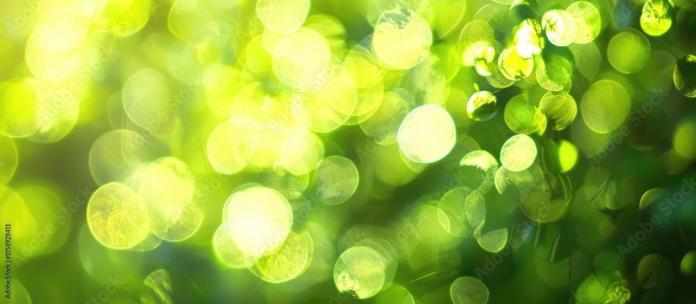 Poster blured green bokeh background from nature