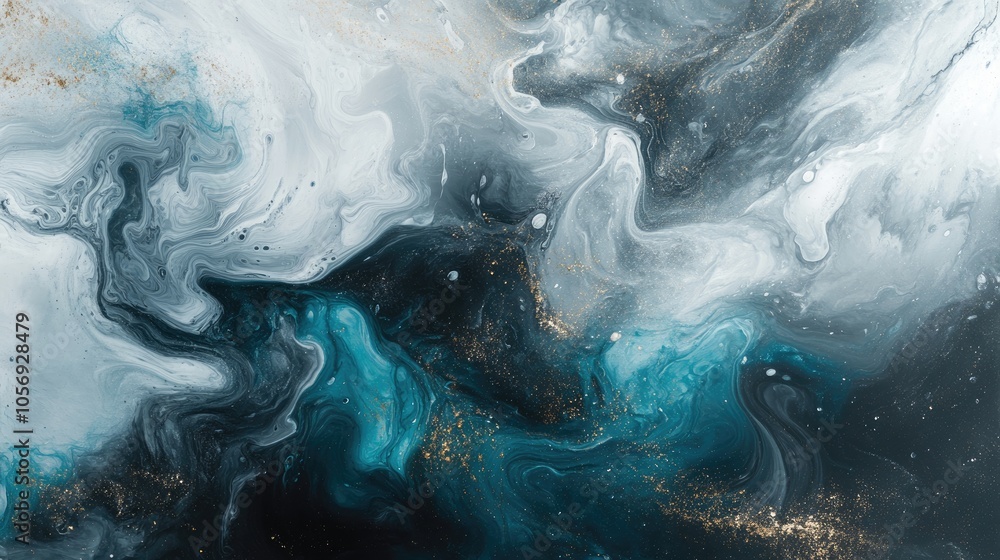 Aufkleber banner featuring a fluid art texture and an abstract paint mixing effect liquid acrylic artwork with