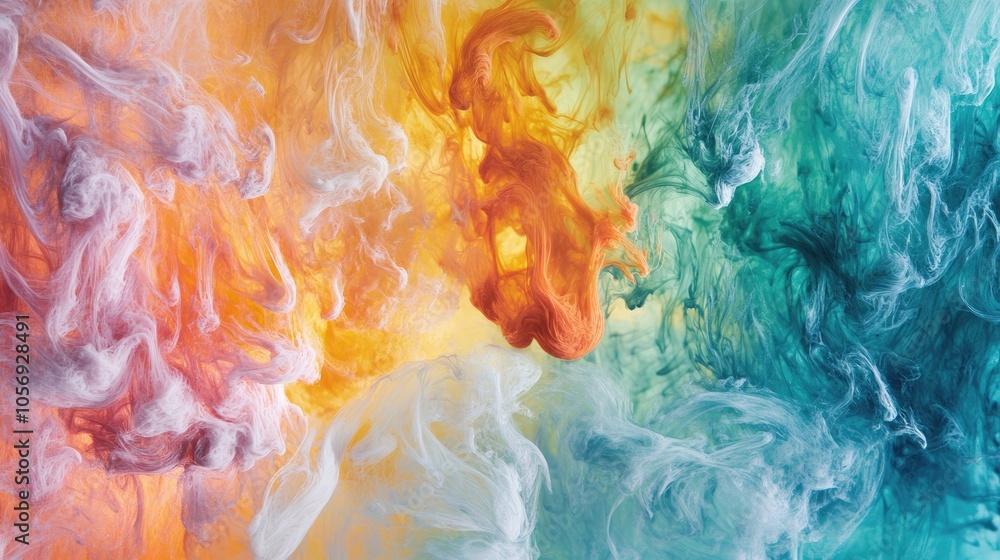 Poster vibrant abstract backdrop featuring an eruption of colorful ink