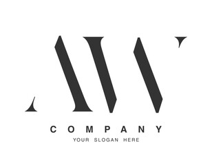 AW logo design. Initial letter a and w serif font style. Creative classic company name typography. Trendy logotype or identity.