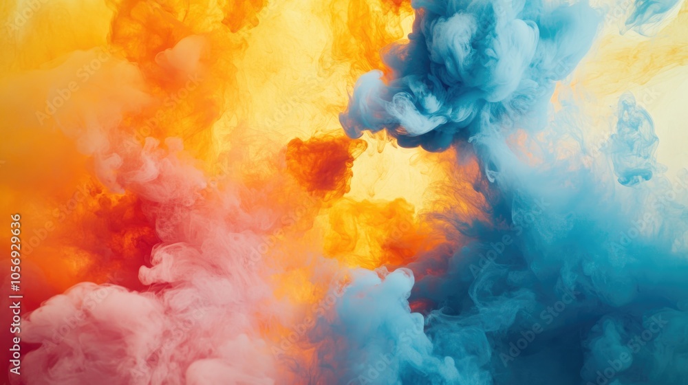 Poster vibrant abstract backdrop featuring an eruption of colorful ink