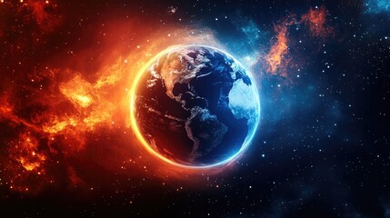 Abstract background featuring planet Earth with a futuristic flag concept ideal for themes related to independence honor and national remembrance