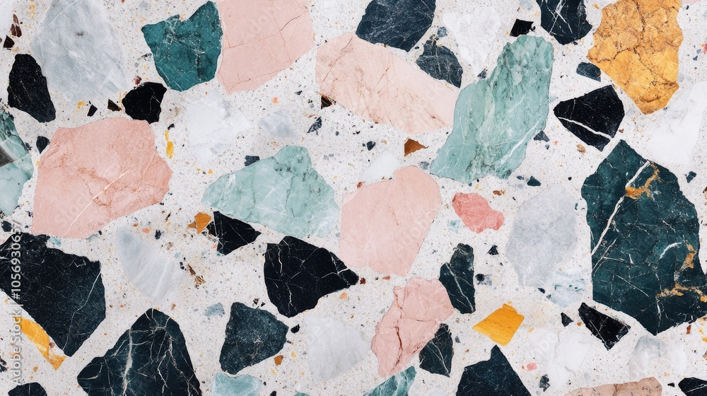 Poster abstract background featuring marble stone texture of terrazzo flooring