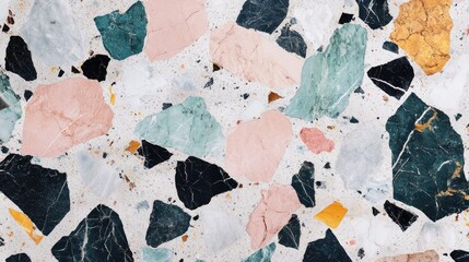 Abstract background featuring marble stone texture of terrazzo flooring