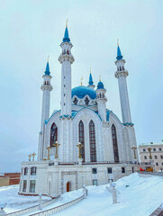 Kul Sharif mosque in Kazan Kremlin at winter day, Russia