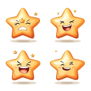 Cartoon 4star ratings on a white background